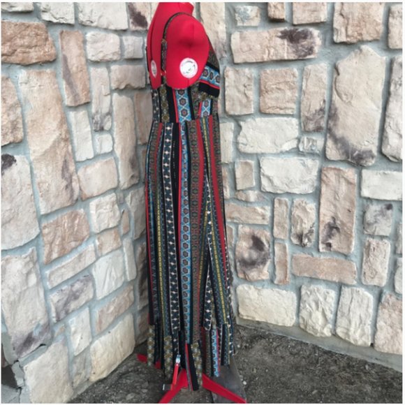 T. Tahari Tile Strip Print Maxi Dress NWT - Picture 7 of 8